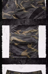 Waxed Camo Flared Jeans