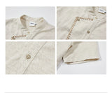 Contrast False Placket Short Sleeve Shirt