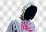 Slim Cropped Gray Flag-Embroidered Zip Hoodie