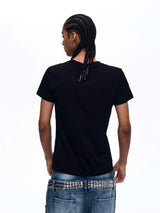 Streetwear Letter Print Crew Neck Tees