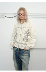Fair Isle Print Zip Hoodie