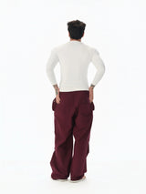 Cotton Low Waist Cargo Parachute Pants