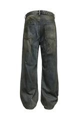 Distressed Cut Splatter Jeans