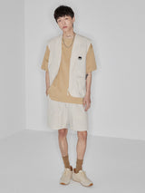 Plaid Multi-Pocket Elastic Waist Shorts