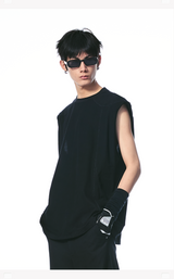 Black Deconstructed Padded Tank Top