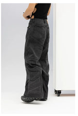Men's Blue Black Loose Flared Jeans