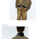 Vintage Washed Two-Tone Mesh Denim Jacket