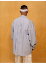 Men's Red White Blue Oversized Shirts