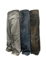 Scratched Washed Jeans With YKK Zipper