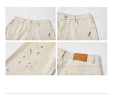 Men's Distressed Splashed Ink Straight Jeans