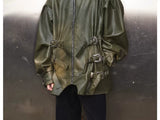 Loose Riveted Punk Leather Jacket