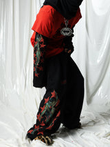 Black Washed Queen Print Long-sleeve Tee