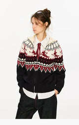 Fair Isle Color Block Cardigan