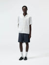 Short-Sleeve Cuban Collar Linen Blend Shirt