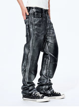 Men's Heavy Silver Straight Leg Jeans