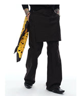 Men's Fake Two-Piece Wool Flare Pants