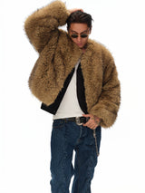 Men's Winter Cropped Long Fur Coat