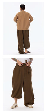 Oversized High-Waisted Curved Sweatpants