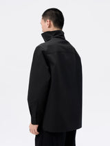 Black Oversized Stand Collar Shirt Jacket