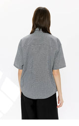 Men's Double-layered Short-sleeved Plaid Linen Shirt