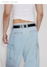 Three-Piece Raw Hem Curved Jeans