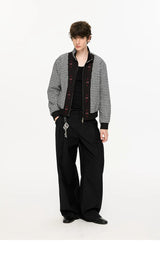 Pleated Houndstooth Dress Pants