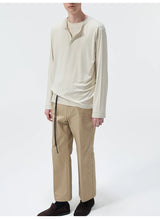 Long Sleeve Linen Tencel Blend Tees