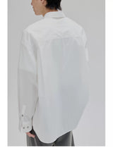 Basic Long Sleeve Cotton Blend Shirt