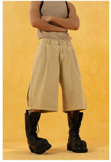 Men's Red Khaki Loose Vintage Shorts