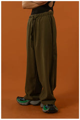 Men's Drawstring Wool Wide Leg Pants