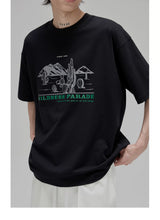 Illustrated Print Crew Neck Tee