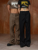 Men's Vintage Flared Slit Hem Pants