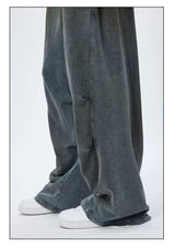 Vintage Washed Drawstring Wide Leg Sweatpants