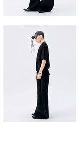 Black Y-Neck Magnetic Double Door Tee
