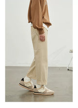 Vintage Herringbone Elastic Waist Cargo Pants