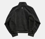 Loose Stand Collar Washed Canvas Coat