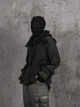 Faded Distressed Patched Knit Sweater