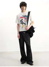 Double Waist Flared Denim Jeans