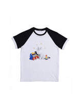 Vintage Cat Print Raglan Tee
