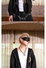 Adjustable Two-tone Punk Lock Chain Necklace