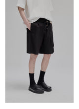 Draped Drawstring Wide Shorts