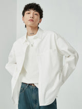 Split Pocket Basic Cotton Shirt