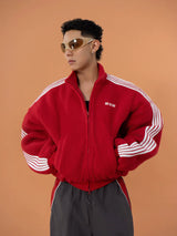 Men's Red Green Faux Shearling Jacket