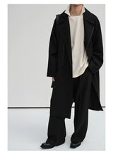 Waist-Adjustable Striped Flared Merino Wool Pants