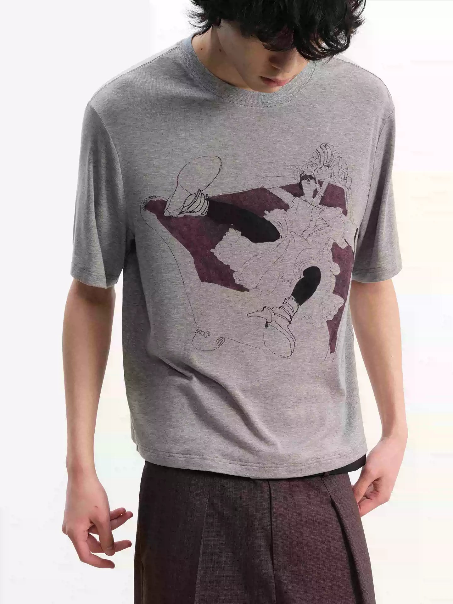 Purple Sofa Print Short Sleeve Tee
