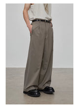 Adjustable Waist Wool Blend Dress Pants