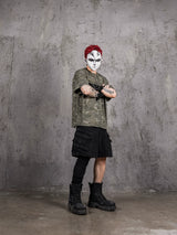 K.I.A. Hand-Cut Distressed Camo Tee