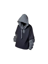 Detachable Hood Layered Plaid Shirt