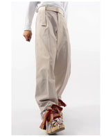 Men's Multicolor Loose Straight Cropped Pants