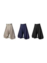 Pleated Draped Cropped Dress Pants